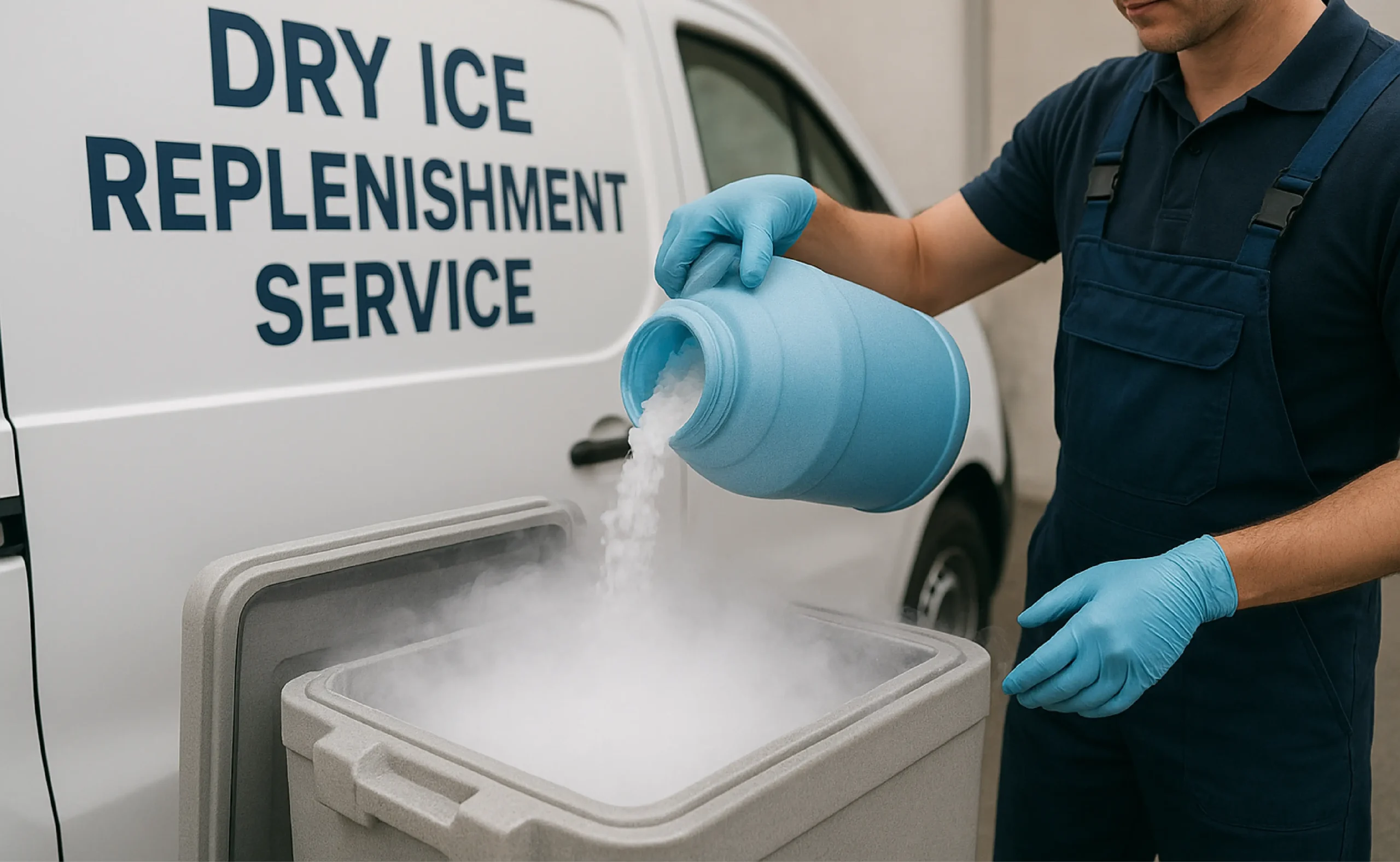 dry ice replinishment services CA.